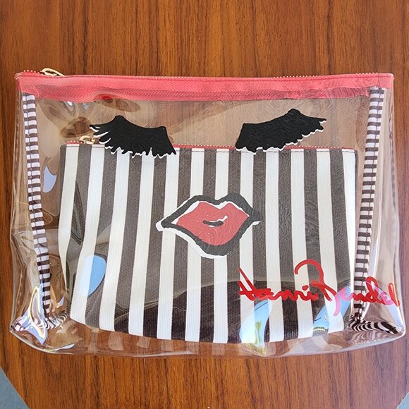 SOLD NWT Henri Bendel Eyes & Lips Nesting Cosmetic Bags Makeup Cases (2pc) - Picture 2 of 10